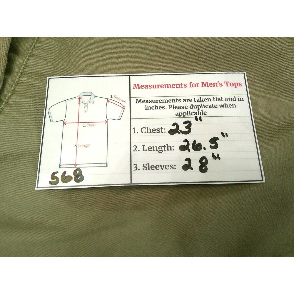 Micros Clothing Mens Khaki Military Utility US Army Field Jacket Coat Size Large - Picture 13 of 13